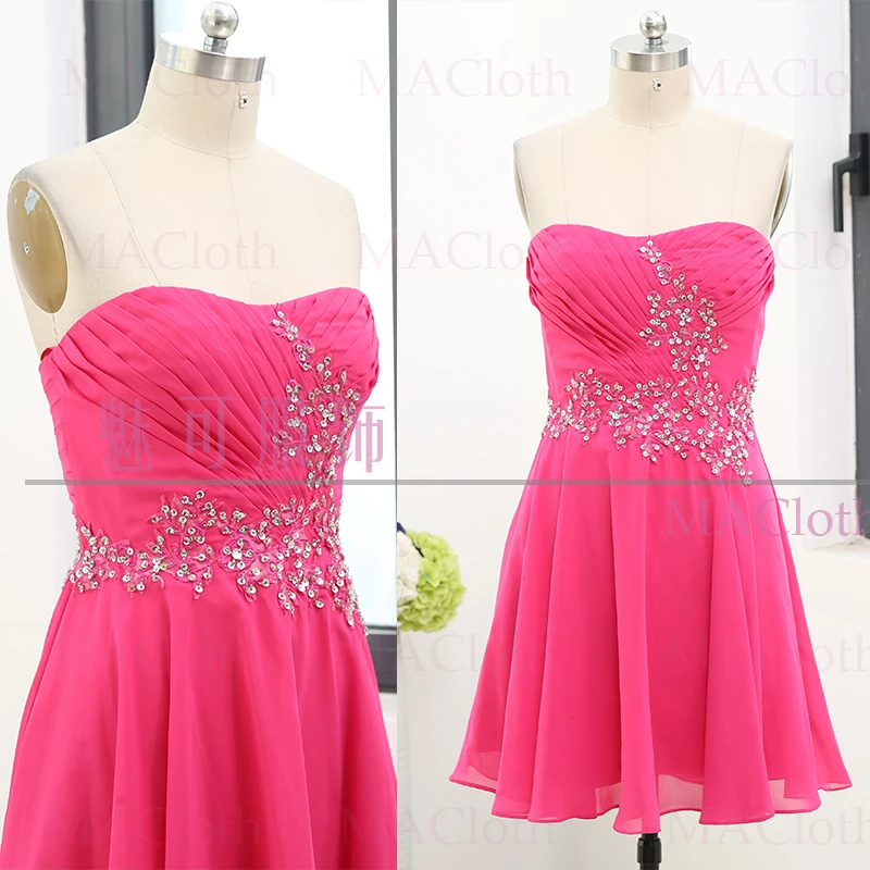 Шифоновое Платье Фуксия Купить