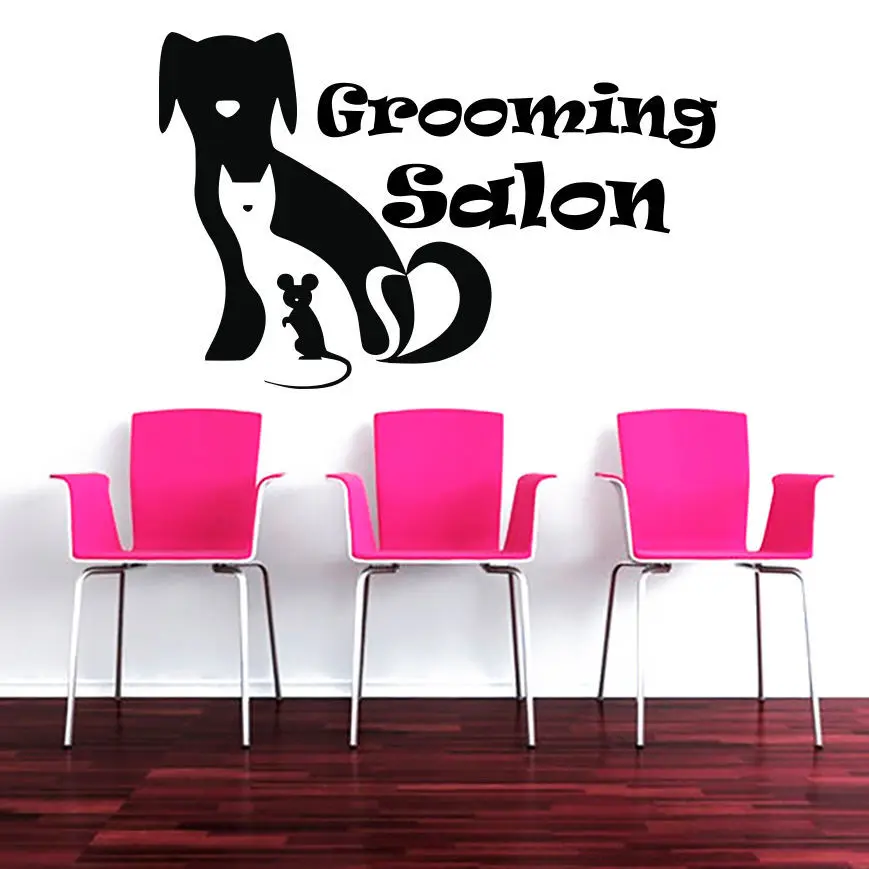 Dog Grooming Salon Pet Shop Sticker Decal Muurstickers Posters Vinyl