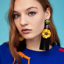 BK Elegant Big Flower Women Exquisite Tassel Earrings Summer Vintage Round Shape Dangle Drop Earrings For Women Jewelry Gift BK Elegant Big Flower Women Exquisite Tassel Earrings Summer Vintage Round Shape Dangle Drop Earrings For Women Jewelry Gift