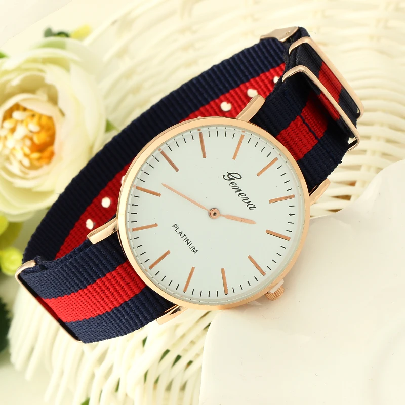 MINHIN Geneva, модные женские часы, нейлоновый ремешок, ультра-тонкие кварцевые наручные часы, нейтральные часы, простой дизайн, женские Брендовые Часы