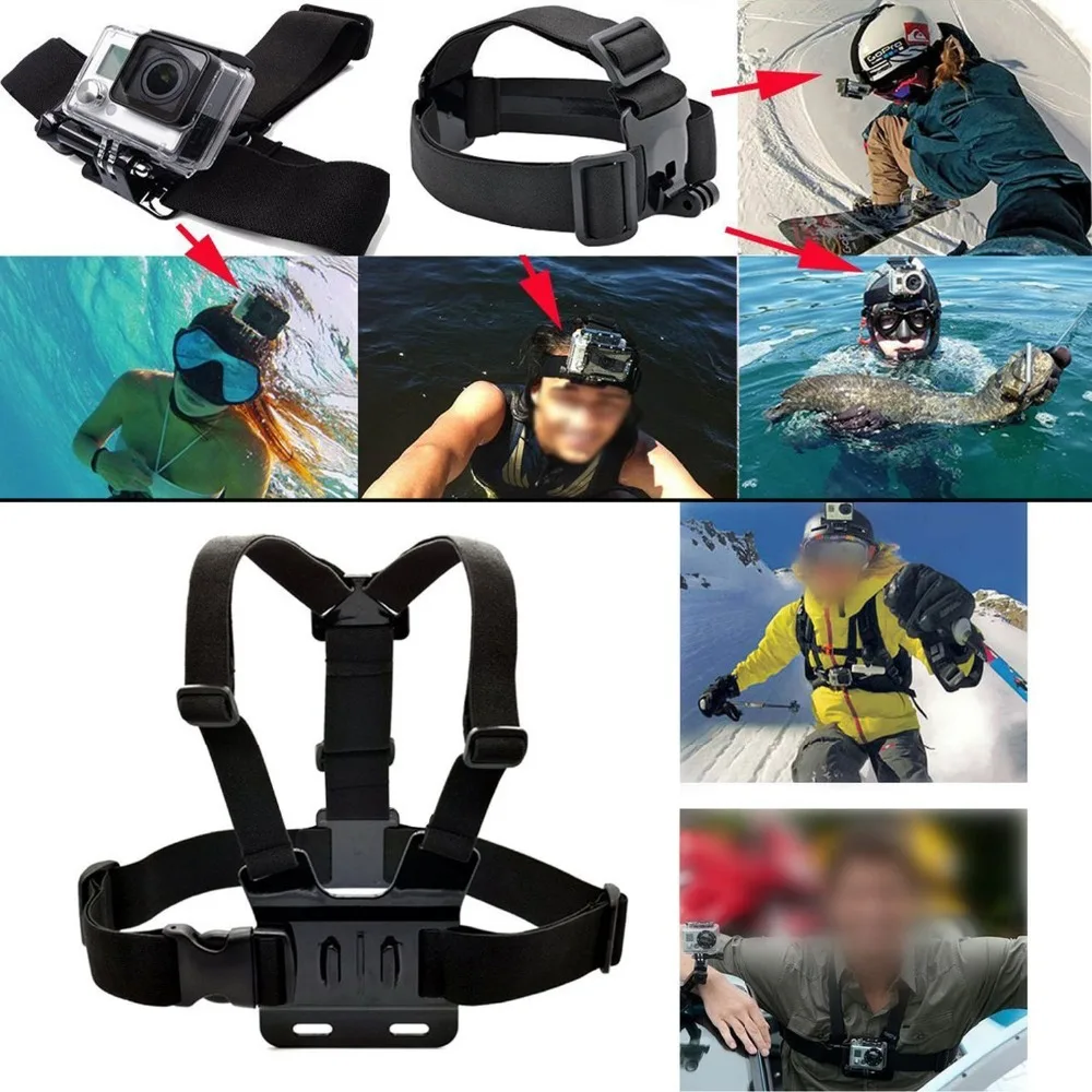 49 en 1 para los accesorios de Gopro Kit para ir pro Hero 4 3 plus montaje de la Cámara de deportes conjunto flotante manejar soporte adaptador de trípode - 2