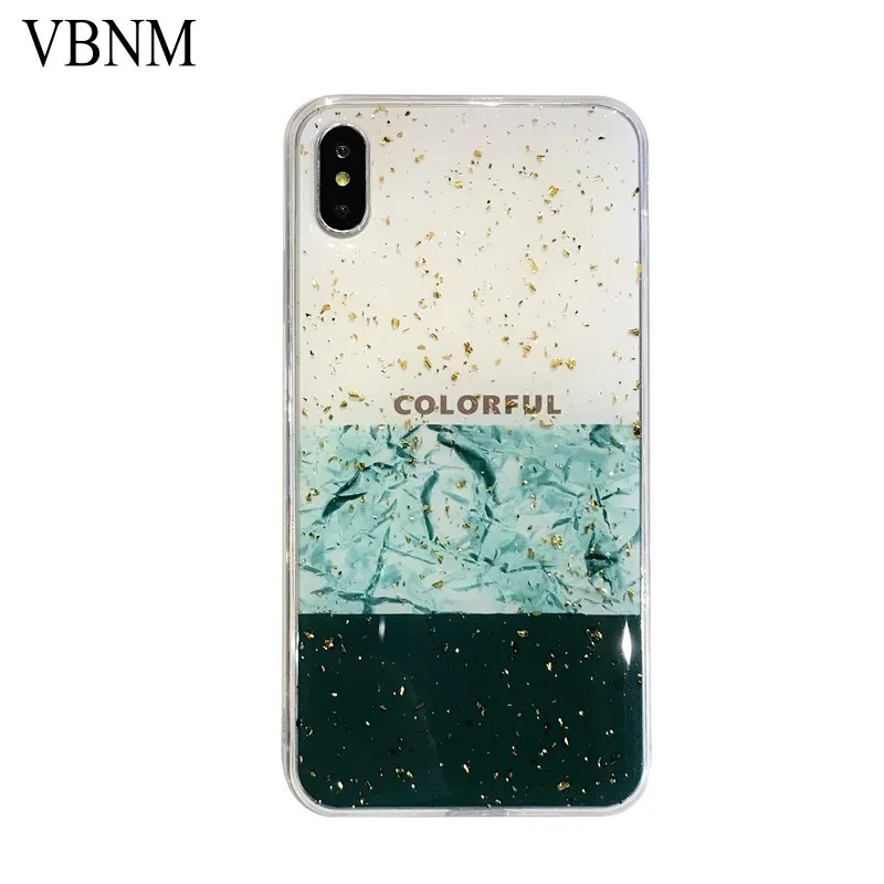 NEW Colorful Gold Foil Bling Marble Phone Case For iPhone X XS Max XR Soft TPU Cover 7 8 6 6s Plus Glitter Coque |