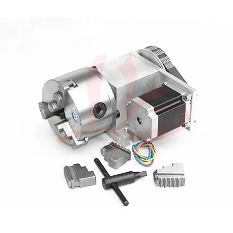 

CNC Router Engraving Machine CNC 4th Axis 100mm 3 Jaw Chuck Rotary Axis Center Height 65mm