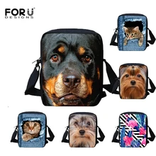 Милая Детская сумка-мессенджер, повседневные женские и мужские сумки на плечо с принтом мопса ротвейлера, сумки через плечо для девочек, детская сумка на плечо