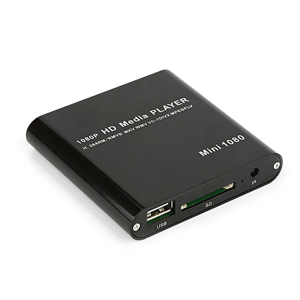 ЕС Plug Full HD 1080P Портативный USB внешний мини HDD плеер с SD SDHC MMC кардридер хост RMVB MKV WMV HDMI медиаплеер