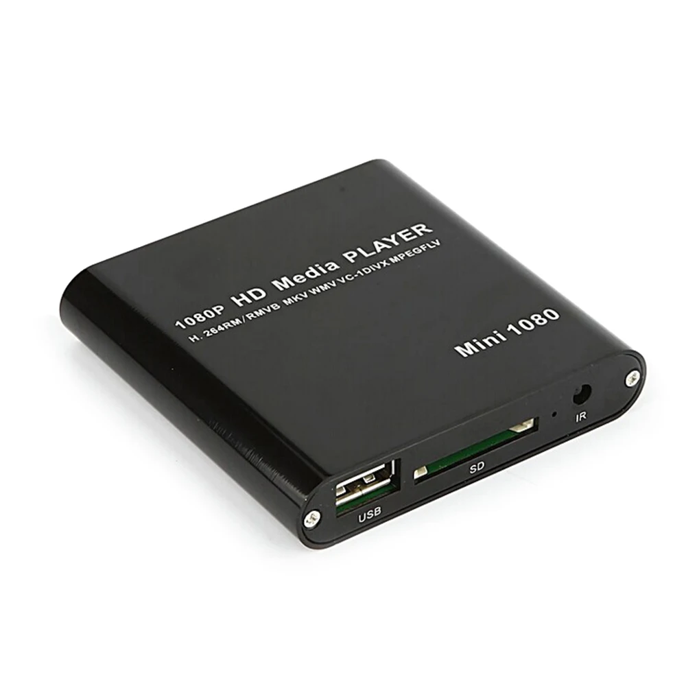 ЕС Plug Full HD 1080P Портативный USB внешний мини HDD плеер с SD SDHC MMC кардридер хост RMVB MKV WMV