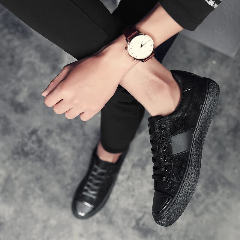 Мужские кроссовки на плоской подошве кожаные дышащие весну/осень 2018|sneakers men|sneakers