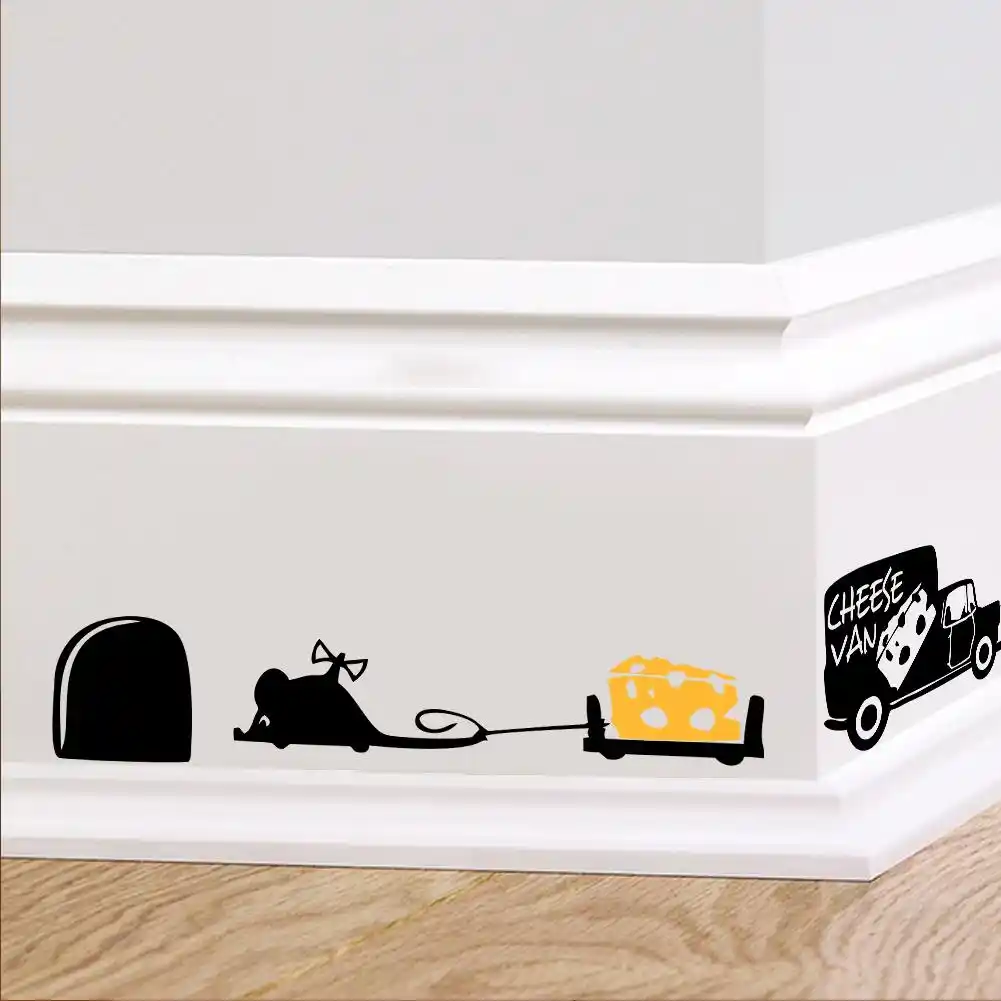 Funny Mouse hole wall stickers creative rat hole cartoon wall stickers