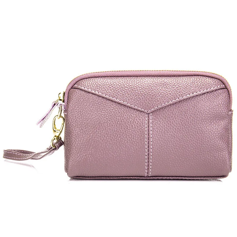 

Genuine Leather Clutch Bag Mobile Phone Bag Women Wallet Coin Purse Housekeeper Makeup Tools Load Portability Practical Travel