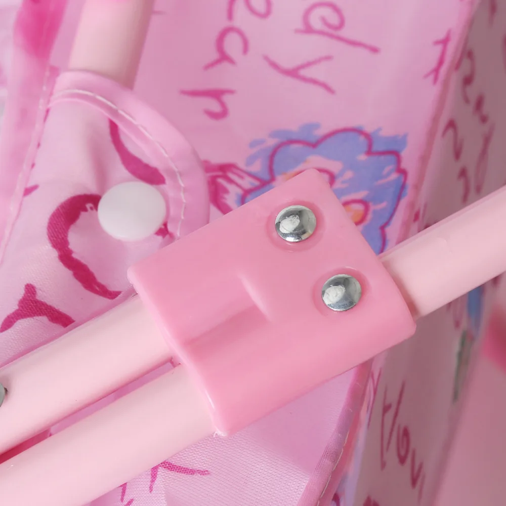 Аксессуары для кукол, детская коляска для кукол, розовая Складная двойная коляска для кукол с поворотным колесом и капюшоном