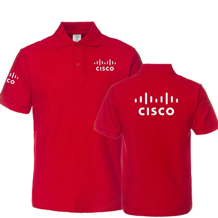 Летняя рубашка поло с коротким рукавом мужская одежда Cisco Повседневная рубашка-поло мужские однотонные Топы