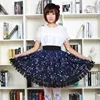 Kawaii Mori Girl Short Skirt Sweet Navy Blue Starry Night Printed Skater Skirt for Women ► Photo 2/6