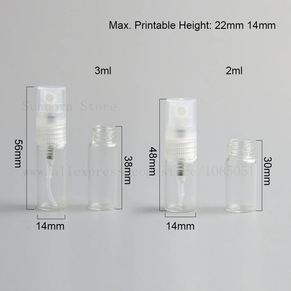 Прозрачный стеклянный пульверизатор бутылка парфюмерные флаконы с распылителем распыление распыляемая жидкость контейнер 2 мл 3 мл с pp ясно кепки 5 шт