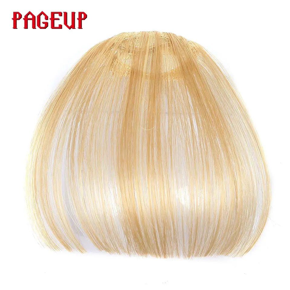 

Pageup Air Bangs Synthetic Hair pieces Clip In Hair Extensions for Women Black Brown Blonde Heat Resistant Clip Hair