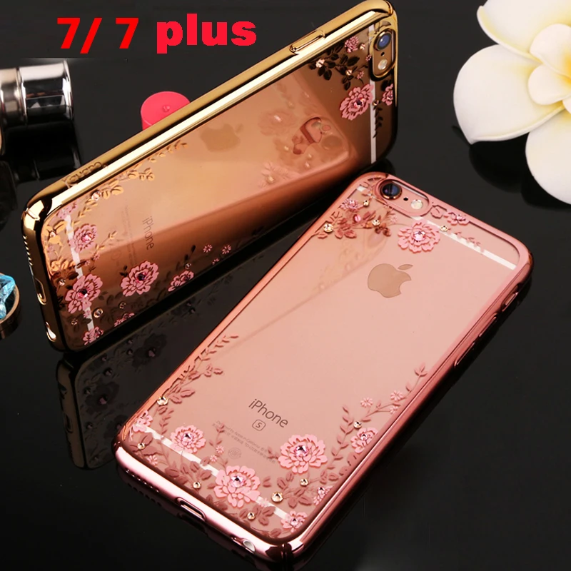 Роскошный чехол для телефона из розового золота apple iphone7 iphone 7 plus прозрачные чехлы