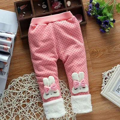Для девочек теплые штаны для малыша; на каждый день зимние штаны, Детские уплотненные теплые леггинсы для мальчиков и девочек; брюки для девочек для новорожденных брюки спортивные - Цвет: Розовый