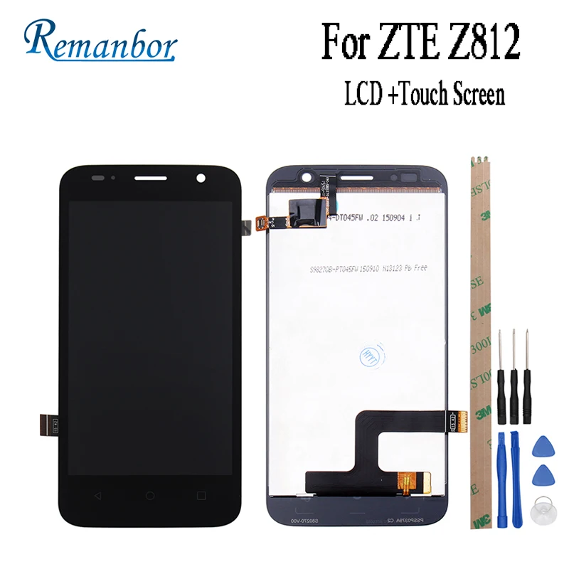 

Remanbor For ZTE Z812 LCD Display and Touch Screen 4.5" Assembly Phone Accessories For ZTE Z812 Repair Parts+Tools+Adhesive