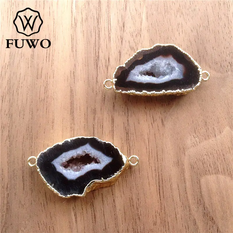 Женская подвеска с двойными петлями FUWO черная Подвеска из драгоценных камней