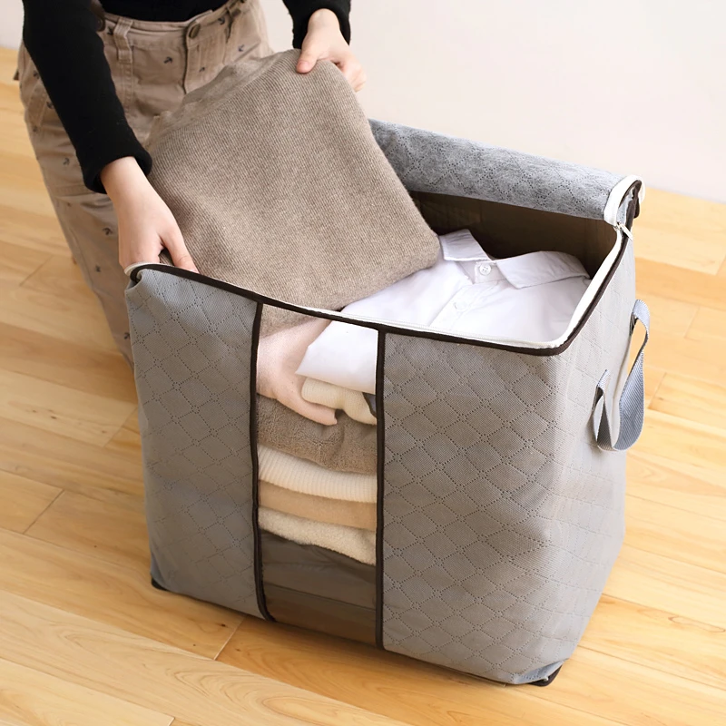Duvets Waterproof Dampproof Wear-Resistant Thicken Oxford Fabric Zipper Organizer Bags Luggage Bag Ideal For Bedding Large Capacity Storage Bag Pillows Clothes Moving Home or Travel S,Rose Red