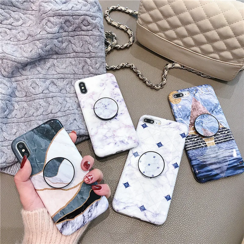 

Marble Scrub silicone soft phone case for iphone 7 Plus 6 S 8 plus X XR XS MAX Protective shell Holder stand coque