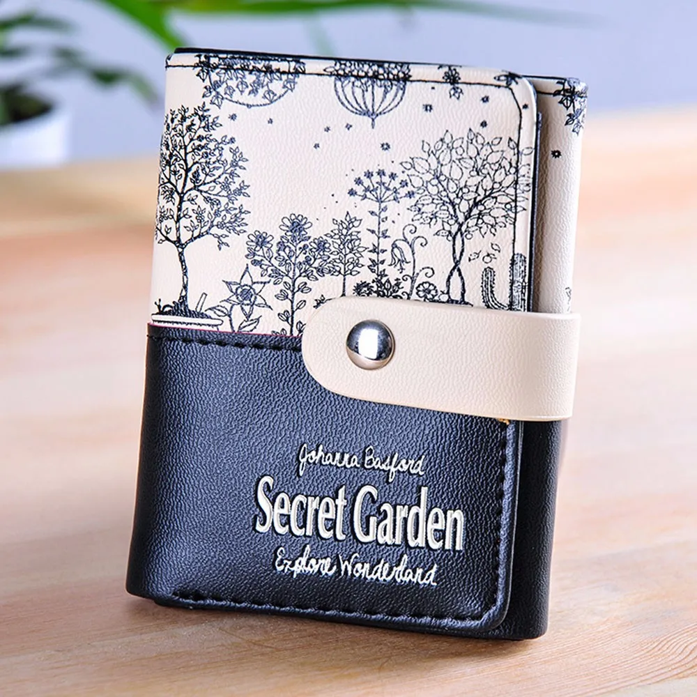 

Wallets Women's Purse PU Leather Wallet Secret Garden Pattern Card Slot Clutch Carteras Mujer Monederos Carteras #P