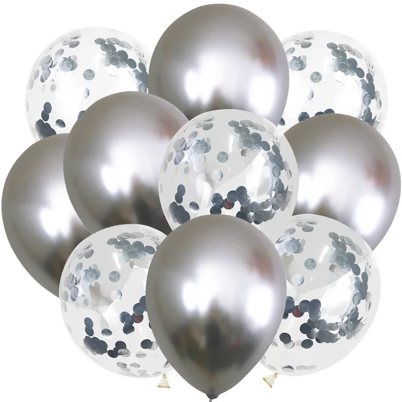 10 шт. 12 дюймов металлические цвета латексные воздушные шары конфетти воздушные шары надувные шары для дня рождения Свадебный шар поставки - Цвет: 10Pcs Balloons 8