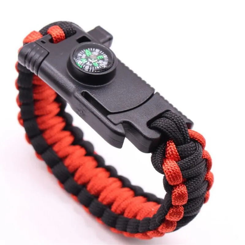 Многофункциональный паракордовый браслет для выживания Камуфляжный походный открытый свисток спасательный плетеный трос тактический браслет на запястье