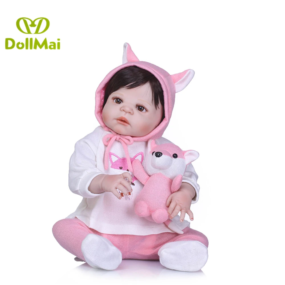 

22" reborn Baby Doll Princess Girl Dolls full body Soft Silicone Babies Girls Lifelike real born dolls bebe real reborn bonecas