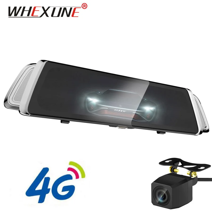 

WHEXUNE 4G Car DVR Camera Android 10" IPS Rearview Mirror Video Recorder FHD 1080P GPS Navigation Map Night Vision WiFi Dash Cam