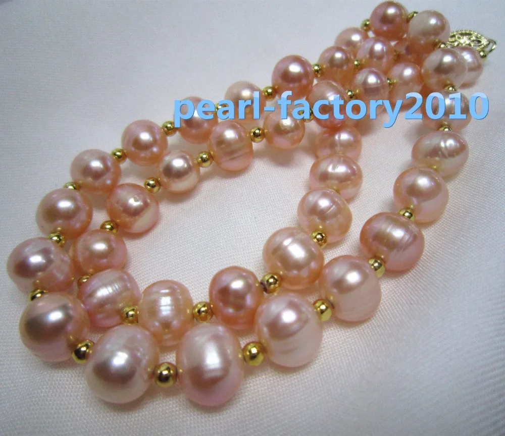 

18" AAA 8-9MM SOUTH SEA NATURAL PINK PEARL NECKLACE 14K GOLD CLASP