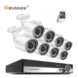 Einnov 8CH 1080 P CCTV Камера Системы AHD DVR Kit 8 шт 2MP ИК ночного Открытый безопасности Камера P2P видеонаблюдения комплект 1 ТБ HDD комплект