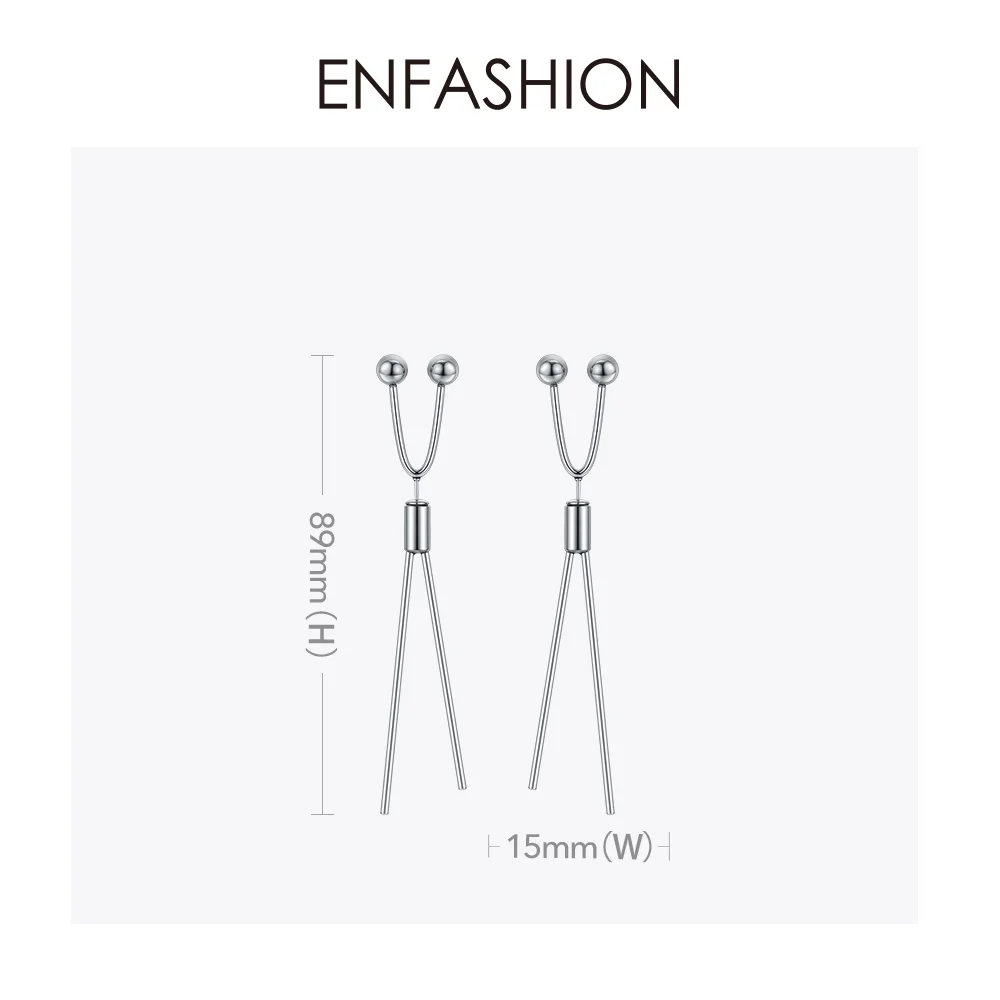 Женские серьги гвоздики ENFASHION с большими трехмерными длинными гвоздиками Модная