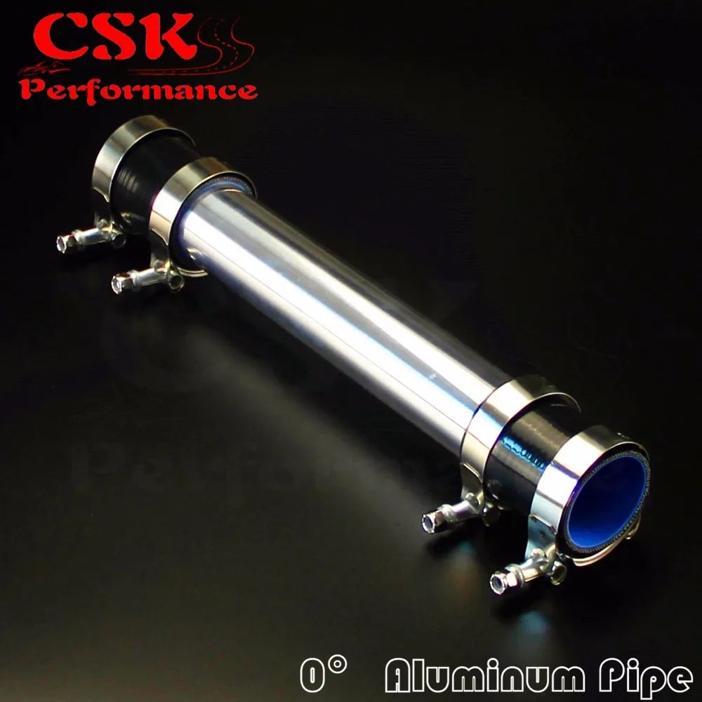 57mm 2.25&quot Aluminum Turbo Intercooler Pipe Piping Tubing + silicon hose +t bolt clamps kits BLACK |