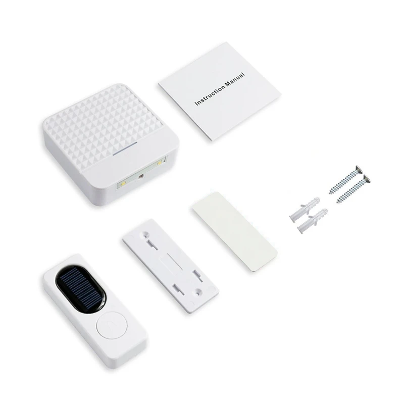 

Wireless Doorbell With Led Night Light,Solar Door Bell Ring Waterproof Chime Kit No Batteries Required Remote Panel Push Butto