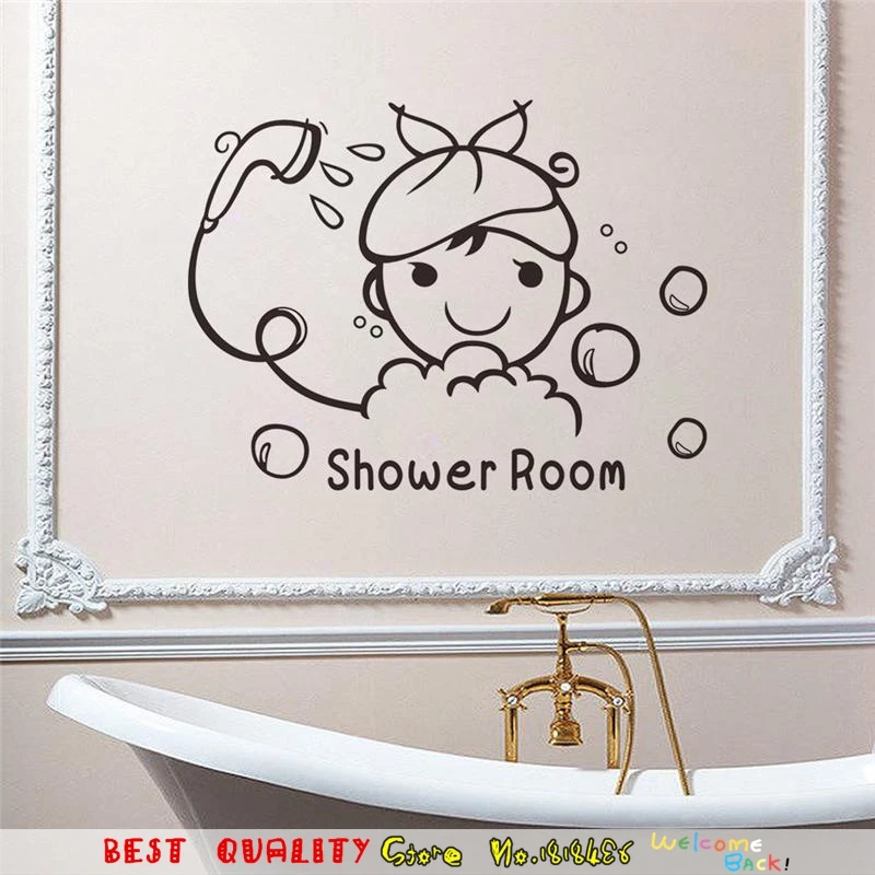 Bathroom Wall Stickers Kids Baby Waterproof Reomovable Wall Decals
