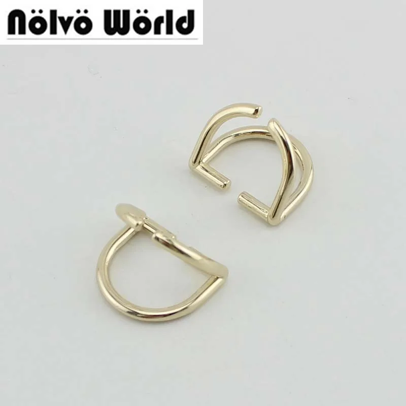 100pcs 4.0mm 20mm 34 inch inside brushed antique brass open d ring hardware metal d-ring for handbag