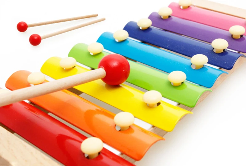Монтессори игрушки Дети раннего обучения головоломки деревянные игрушки ксилофон музыкальные игрушки мудрость музыкальный инструмент 8
