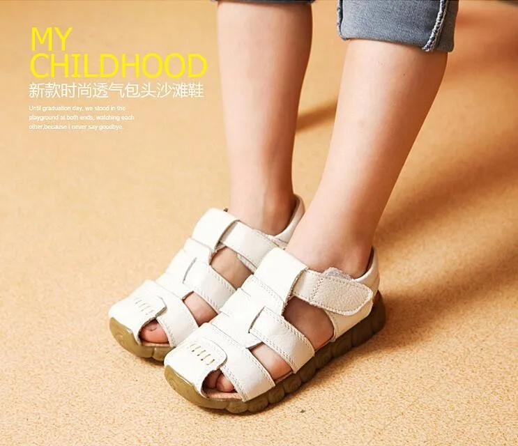 J.g Chen/Летняя детская обувь для мальчиков сандалии пляжная обувь для детей натуральная кожа мягкая корова мышцы нижней Мода Высокое качество EU21-36