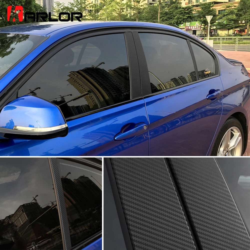Colored Auto Window Frame B C Pillar Carbon Fiber Protection Film Car ...