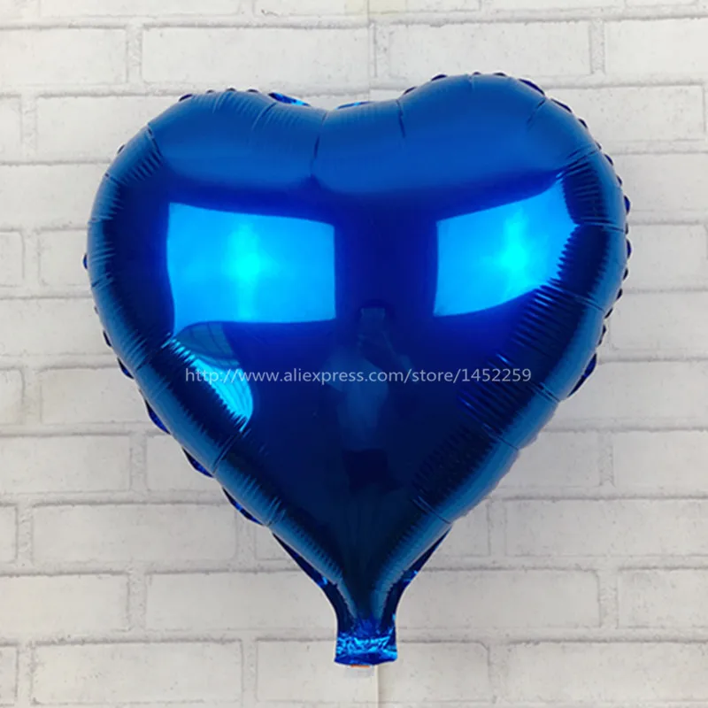 XXPWJ новые детские игрушки вечерние Вечеринка любящая свадьба поставки Алюминиевая Фольга Воздушный шар 18 дюймов в форме сердца воздушные шары оптом W-005 - Цвет: Синий