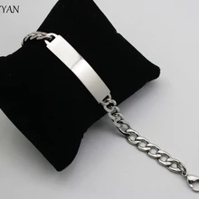 Горячая Распродажа, модные мужские браслеты из нержавеющей стали в стиле рок, панк для крутых мужчин, пользовательские браслеты с гравировкой pulsera plata nombre