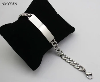 

Hot sale fashionable stainless steel men's bracelets rock style punk for cool man engraved Bracelets pulsera plata nombre