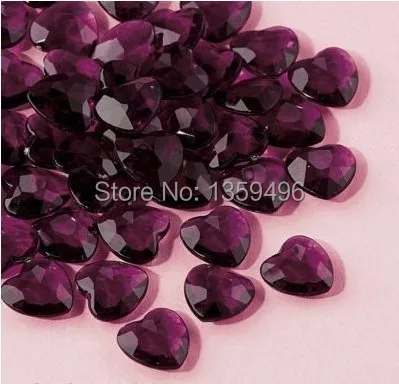 Free Shipping ! 1000 pcs / lot 12mm Acrylic Burgundy Heart Shape Wedding Valentines Table favor Diamond confetti | Дом и сад