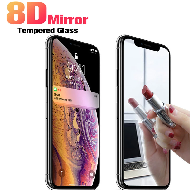 

Screenprotector Mirror Tempered Protective Glass For iPhone xs max 7 8 6s 6 plus xr x Glass Film Beschermglas Ecran for i phone