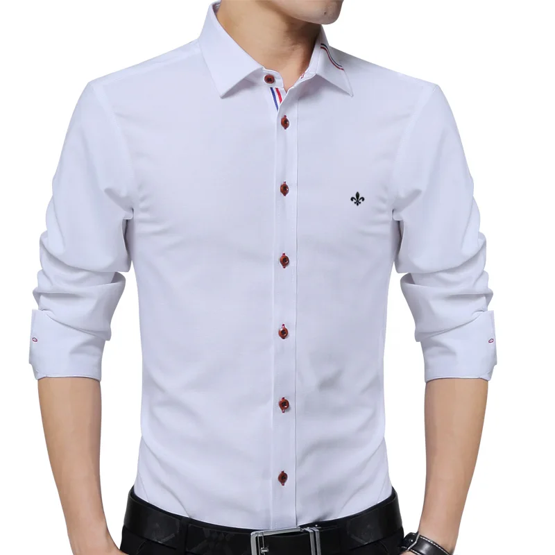 YOUTHUP Camisas Formales de Los Hombres Grandad Collar Slim Fit Design