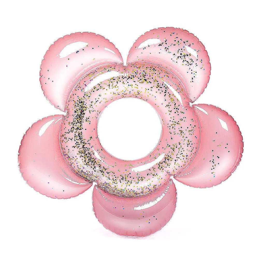 Voltas de Natação Círculo de Natação Infláveis Lantejoulas Flor Adulto Anel Flutuante Linha Piscina Bóia Flutuante-assento 2 Voltas de natação Infláveis Lantejoulas Flor Círculo