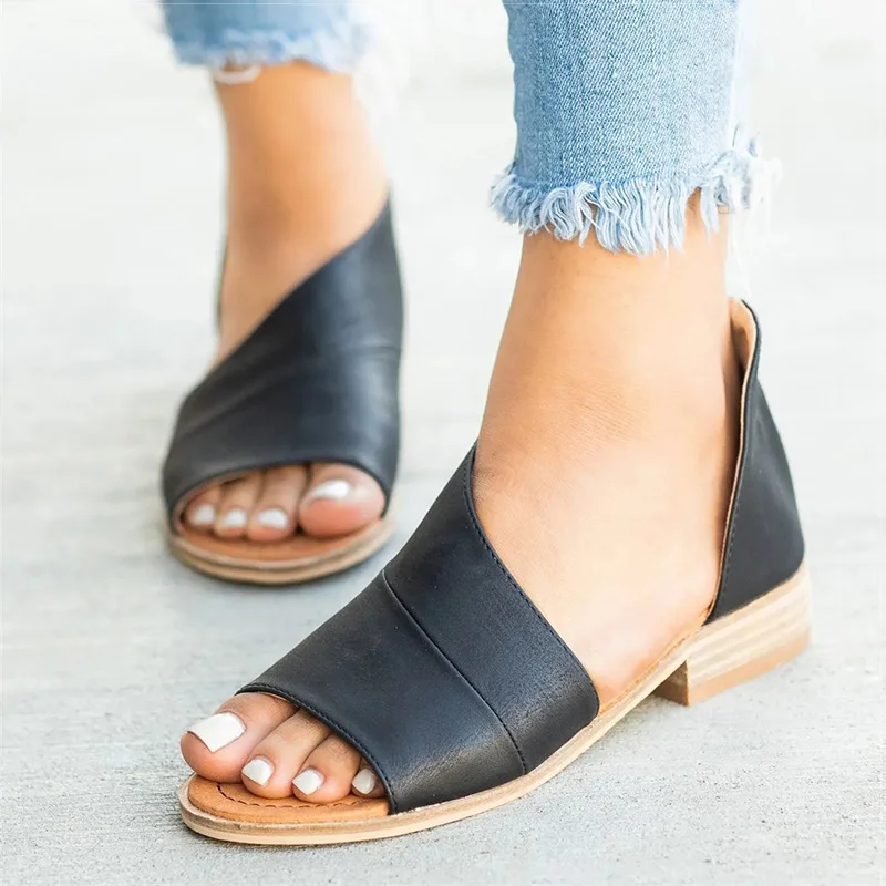 

Women Sandals 2019 Fashion Summer Shoes For Women Low Heels Sandals Chaussures Femme Peep Toe Women Casual Shoes Woman Clog