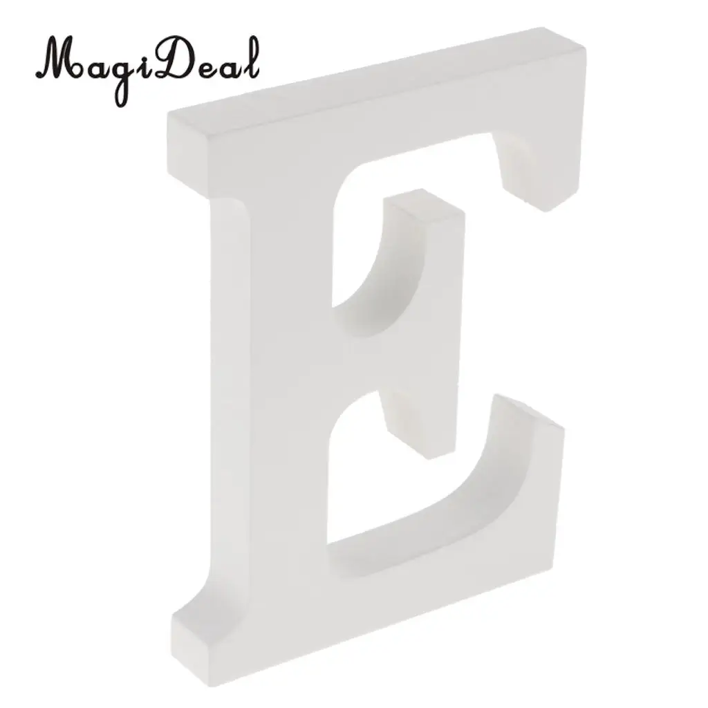 Wooden Alphabet DIY Block Words Sign Hanging Decor Letter for Home Bedroom Office Wedding Party Decor White
