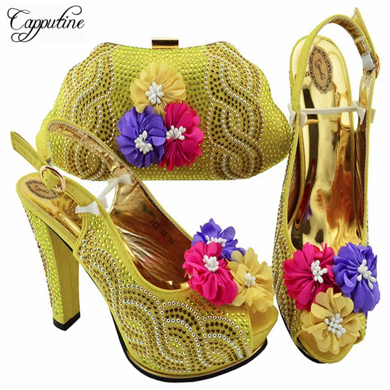 Летние женские туфли-лодочки в нигерийском стиле; комплект из обуви и сумки в африканском стиле; модные вечерние туфли на высоком каблуке и сумочка в комплекте