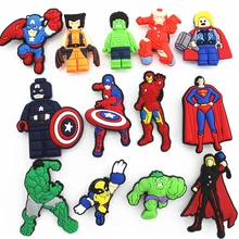 13 шт. ПВХ Супермен Мститель аксессуары для обуви обувь талисманы украшения для обуви для КРОК браслет детский подарок